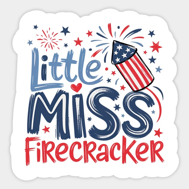 Patriotic Little Miss Firecracker Sticker by Teresa's Store 1